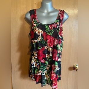 Ruffled Floral Tank